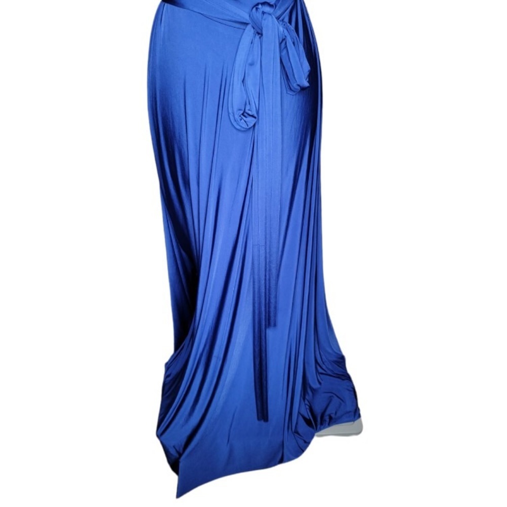 Plus Midnight Blue Muti-Wrap Dress - Picture 4 of 4